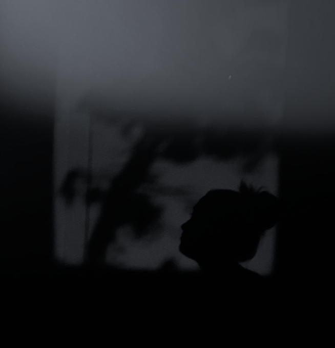 Black and white profile silhouette